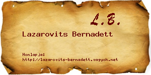 Lazarovits Bernadett névjegykártya