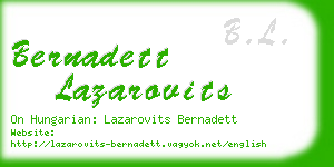 bernadett lazarovits business card